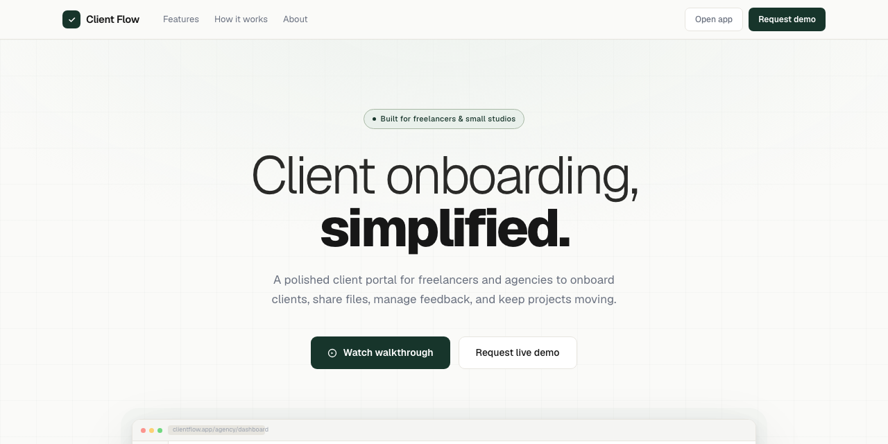 ClientFlow onboarding platform
